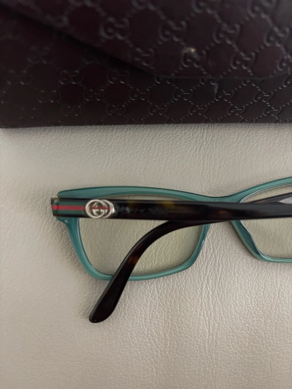 Gucci Women's Eyeglasses GG 3562 LA2 Dark Havana Green Semi Butterfly